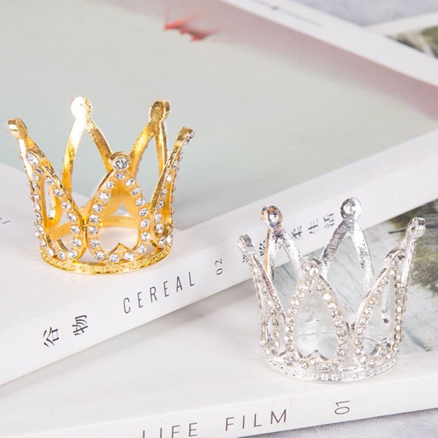 phụ kiện trang trí bánh kem [FREESHIP] vương miện đính hạt cao cấp 12k