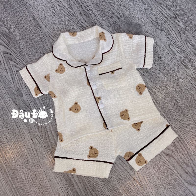 bộ cộc pijama sợi tre sợi tre cho bé 2022