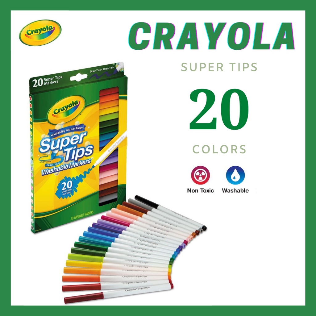 [Mã LIFEBOOK1 giảm 30K đơn 150K] Bút Crayola Super Tips Bộ 20 Cây Viết Calligraphy - Hàng Chính Hãng