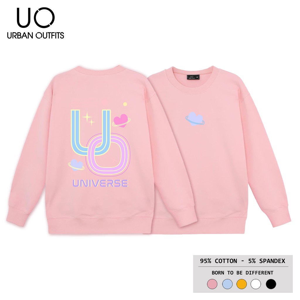 Áo Sweater Form Rộng Nữ Nam URBAN OUTFITS In Trái Tim UO Universe SWO36 Thun Cotton Nỉ