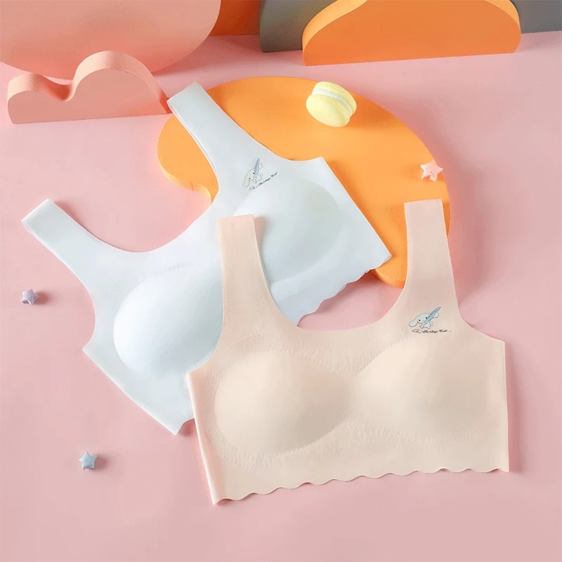 Áo Lót Thể Thao Bằng Lụa Băng Thoáng Khí Màu Sắc Kẹo Ngọt Dành Cho Bé Gái Tuổi Teen