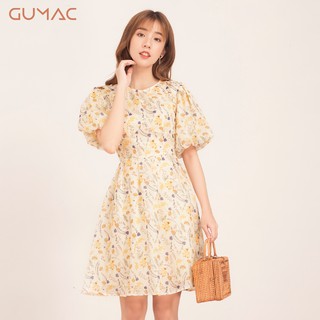 Đầm hoa phối nút DA523 GUMAC