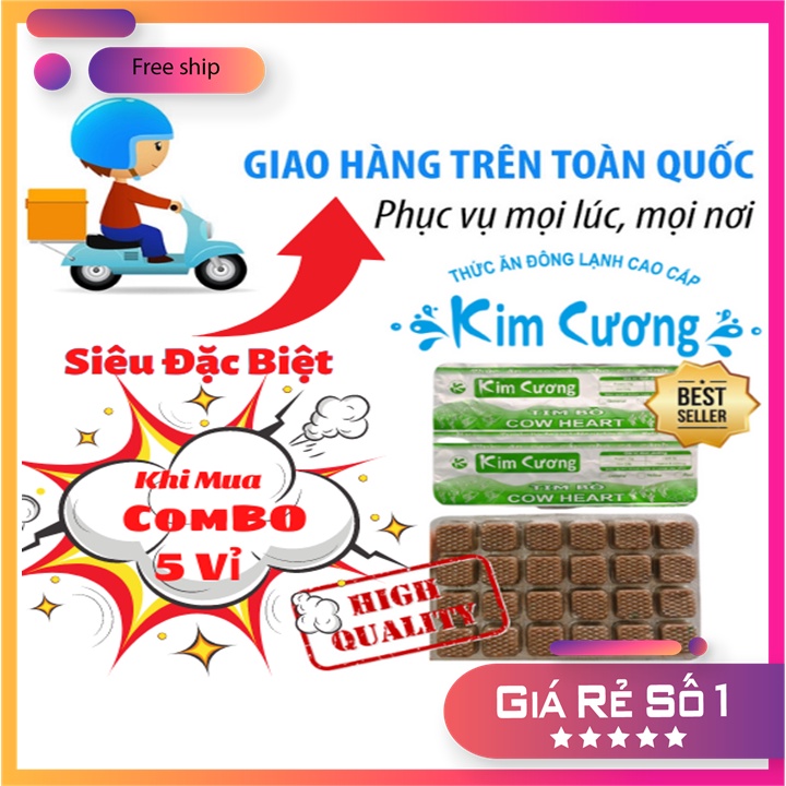 Tim bò KIM CƯƠNG_loại [TổngHợp]_5vỉ/500g_thức ăn chăm sóc cho cá cảnh_an toàn bể cá_thú vui thủy sinh_betta_guppy_7_koi.