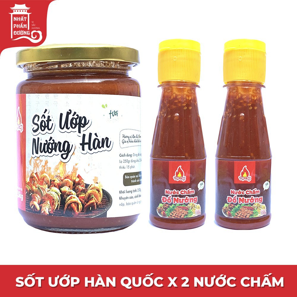 Combo sốt ướp thịt nướng Hàn Quốc, 2 chai nước tương chấm thịt nướng 120g sốt ướp thịt