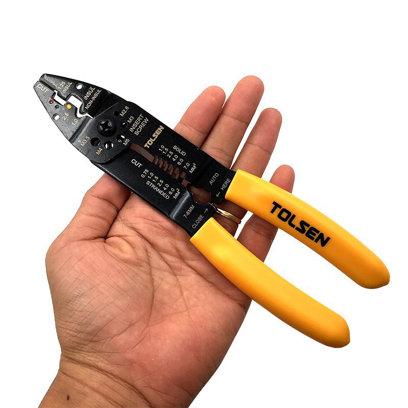 Kìm tuốt dây điện 7in1 TOLSEN 38051 đa năng tolsen 38051, 38052 wire strippers