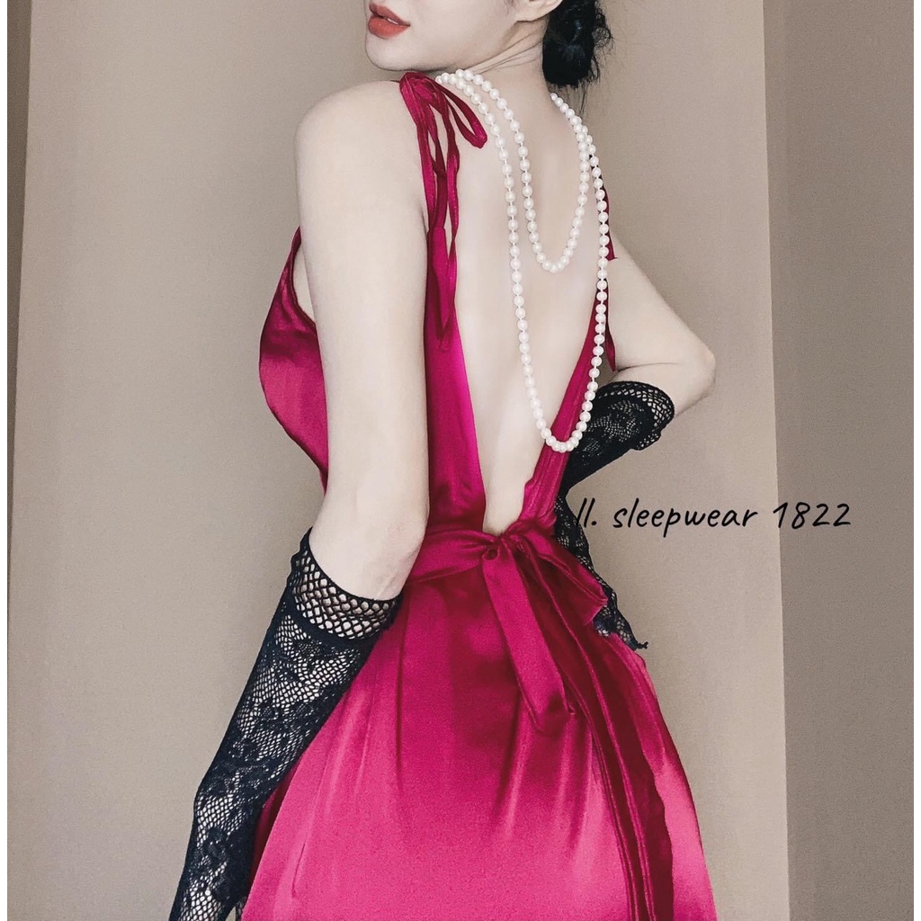 Đầm Ngủ, đồ ngủ, váy ngủ  Nữ 2 dây Sexy lụa satin - latin siêu mát giá sỉ - FREESHIP
