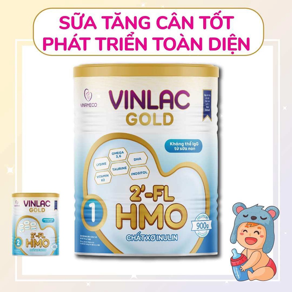 Sữa bột VinLac Gold 1, 2 cho bé Từ 0-10 Tuổi 900g_Duchuymilk