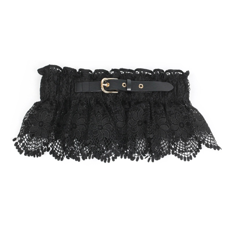 Áo Nịt Bụng Phối Ren Hoa Viền Xếp Nếp Quyến Rũ Cho Nữ