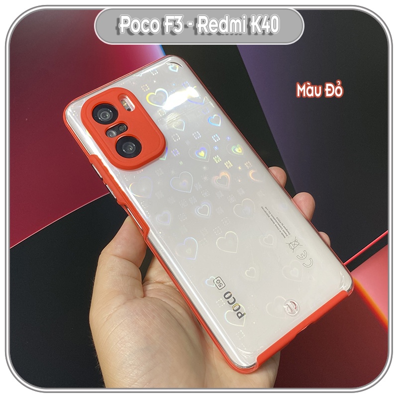 Ốp Lưng cho Xiaomi Poco F3 - Redmi K40 PC Trong Suốt Viền Màu Mỏng ,Che Camera