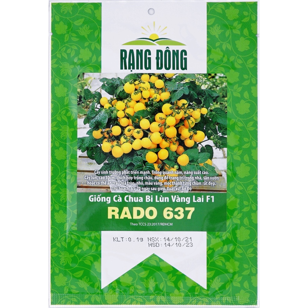 Hạt Giống Cà Chua Bi Lùn Vàng Lai F1 Rạng Đông - Gói 0.1g (HRD-025)