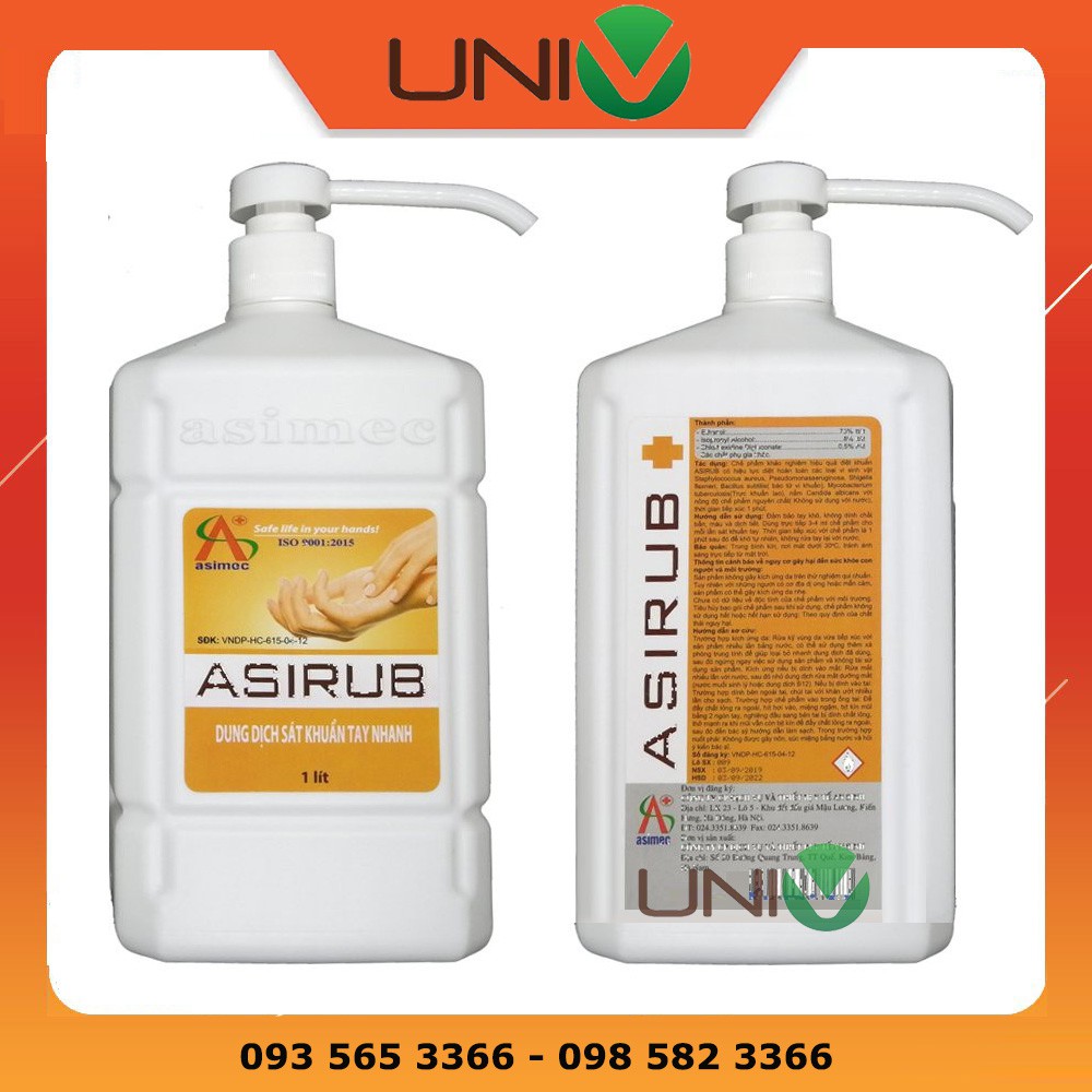 Nước Rửa Tay Khô Sát Khuẩn ASIRUB Chai 500ml   - UNIV