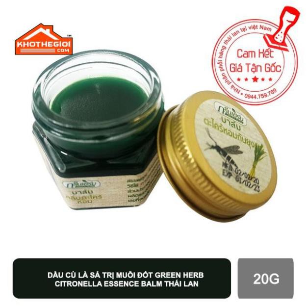 Dầu cù là sả thoa muỗi đốt Green Herb Citronella Essence Balm Thái Lan 20G