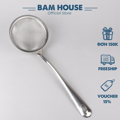Ray lọc cặn cho dầu ăn và vớt bọt inox Bam House đường kính 11cm cao cấp RLC03
