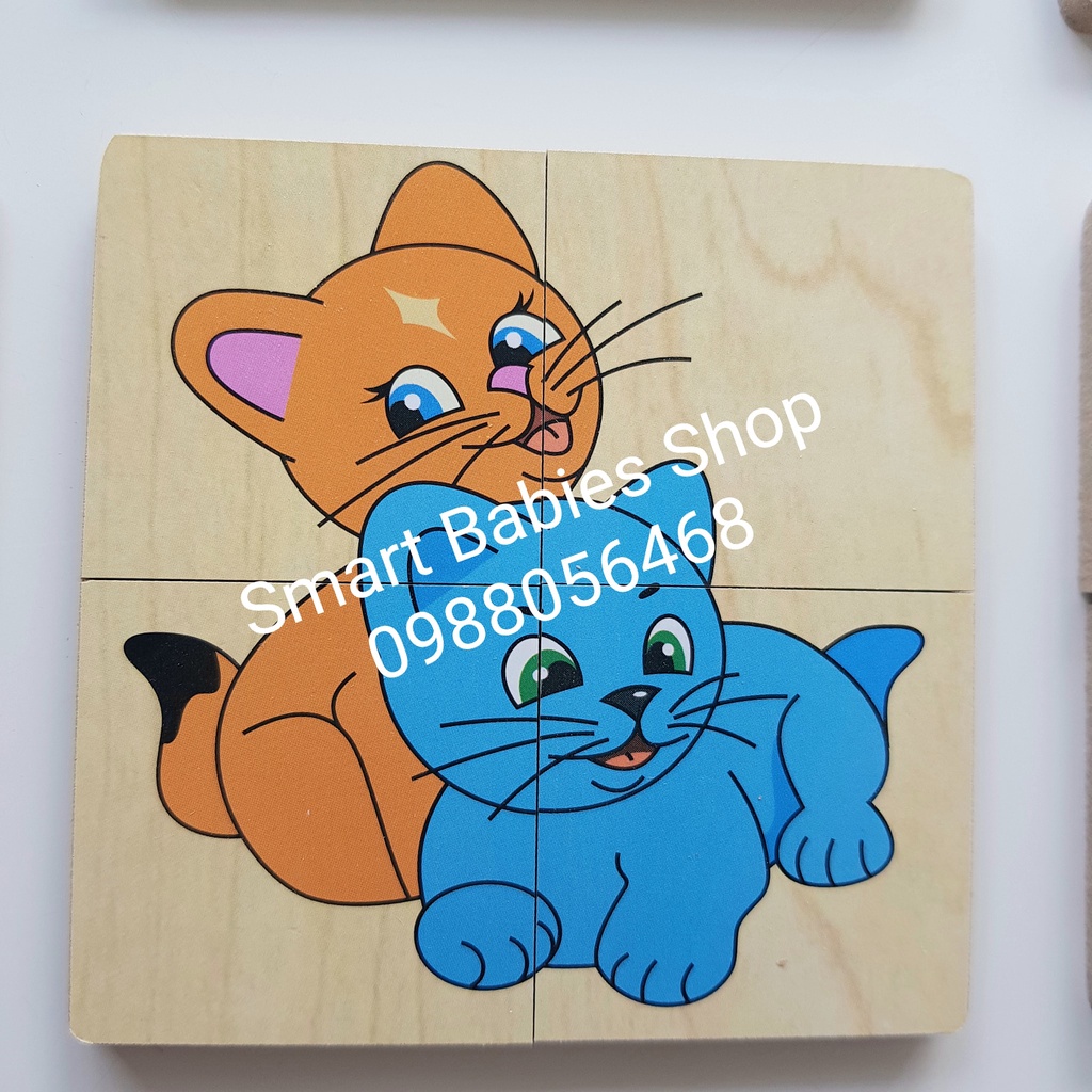 Đồ chơi gỗ Winwintoys Bộ ghép hình 10 con vật