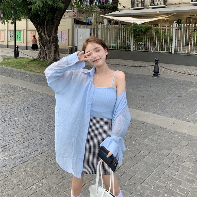 Áo Sơ Mi Tay Dài Chống Nắng Thời Trang Mùa Hè Dễ Phối Đồ