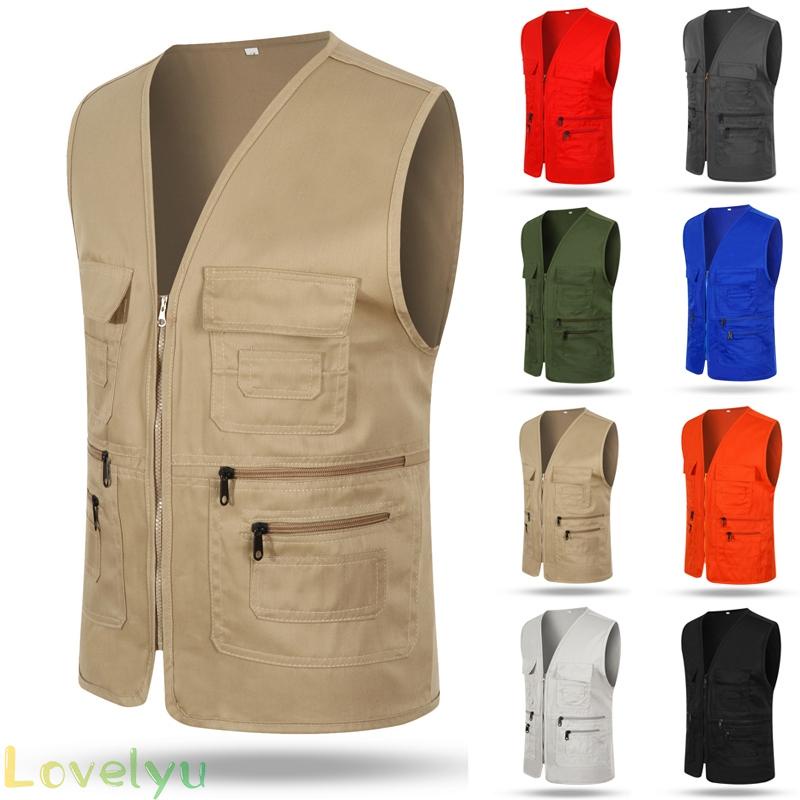 ◀READY▶Mens Multi Pocket Travelers Fishing Photography Director Casual Outdoor Vest Must-have for all-match work# Good Quality