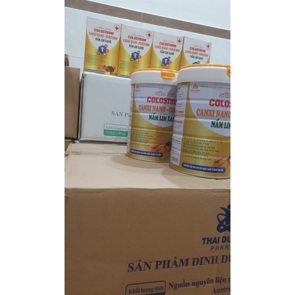 Sữa non Colostrum Canxi Nano Curcumin Nấm Lim Xanh THÁI DƯƠNG 900g - Minh Quân Pharmacy