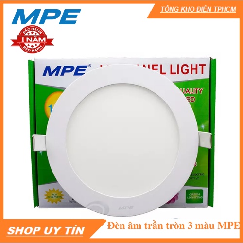 FREE SHIP  Đèn âm trần tròn 3 màu MPE 6W-9W-12W-18W-24W Cao Cấp