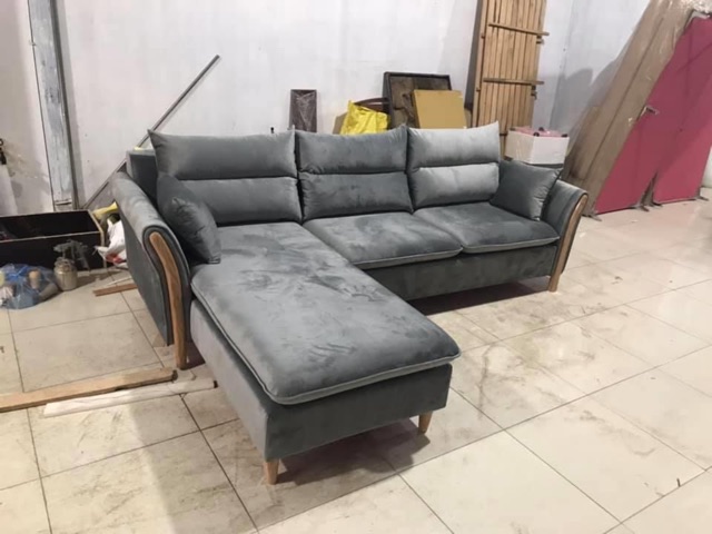 Sofa Góc Nhỏ Tay Gỗ ( có ảnh thật )