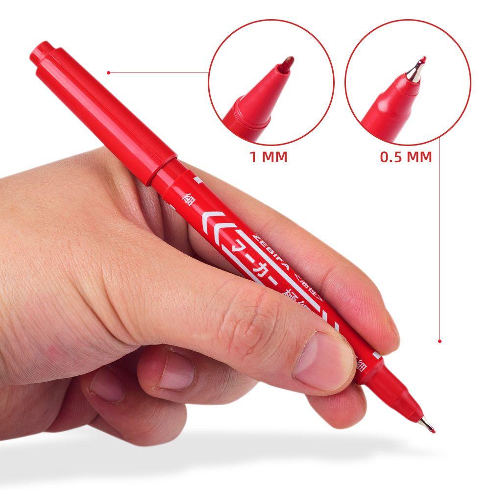 QQMALL Bút Đánh Dấu Hình Xăm Ngòi Mảnh Chống Nước Màu Đen / Đỏ / Xanh Lam