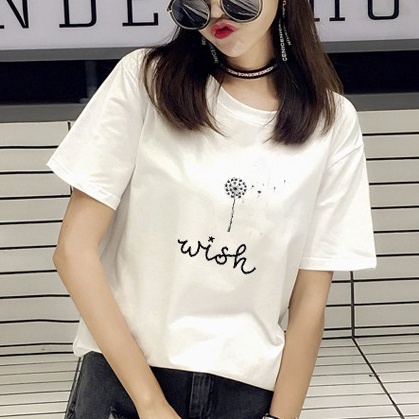 Áo Thun Nữ Màu Trắng Tay Ngắn In I Wish MYROSE169