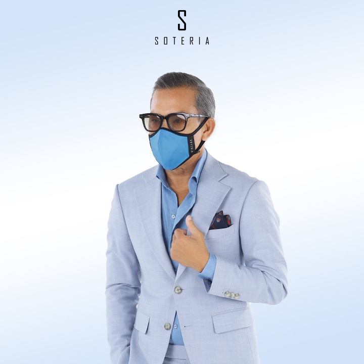 Khẩu trang tiêu chuẩn Quốc Tế SOTERIA Sapphire Blue ST278 - Bộ lọc N95 BFE PFE 99 lọc đến 99% bụi mịn 0.1 micro-Size S,M