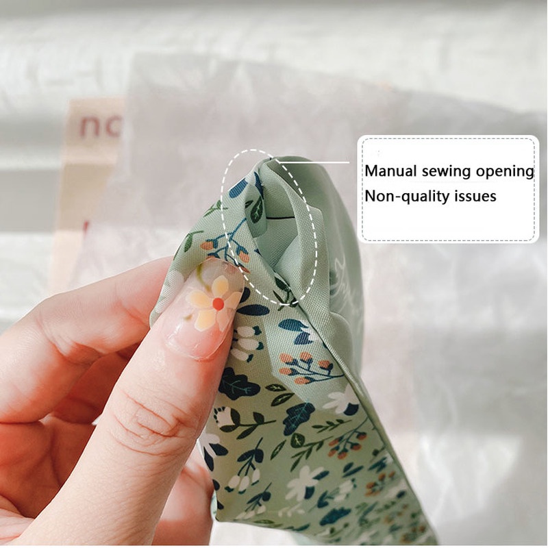 Dây cột tóc vải lụa thắt nơ in họa tiết thời trang cho nữ