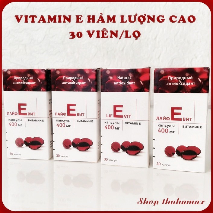 Vitamin E đỏ Nga hàm lượng cao lọ 30 viên