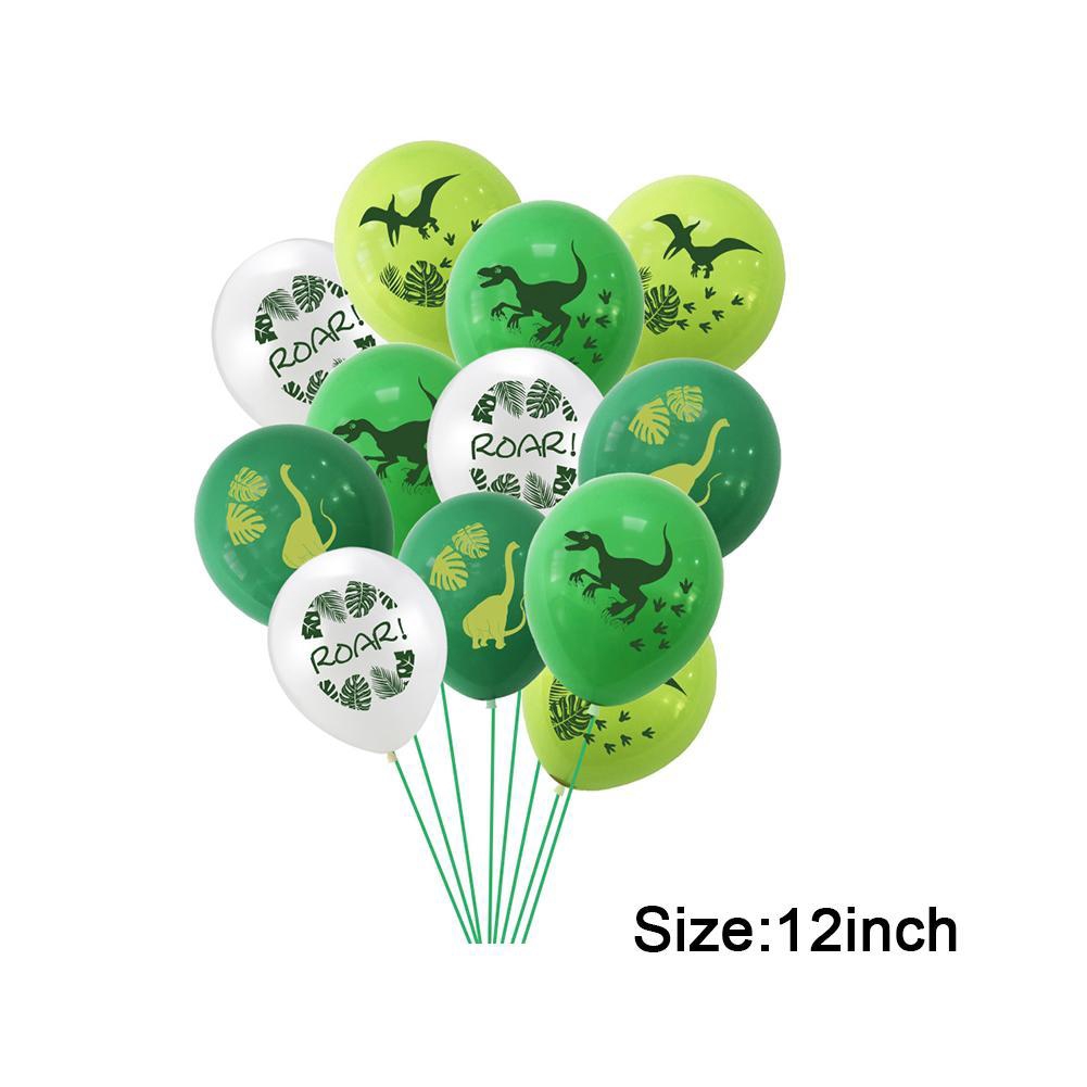 Set 12/16 Bong Bóng 12 Inch Họa Tiết Khủng Long Trang Trí Tiệc Sinh Nhật