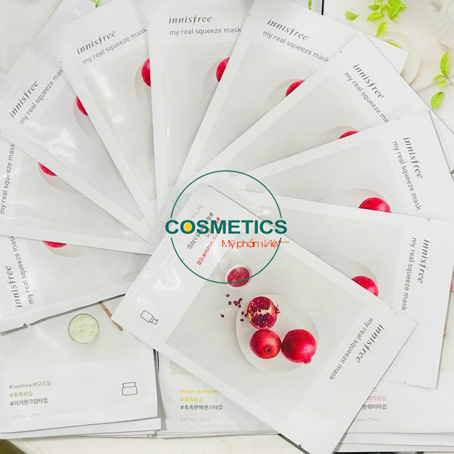 Mặt nạ giấy dưỡng ẩm cho da mặt Innisfree My Real Squeeze Mask 18 vị | BigBuy360 - bigbuy360.vn