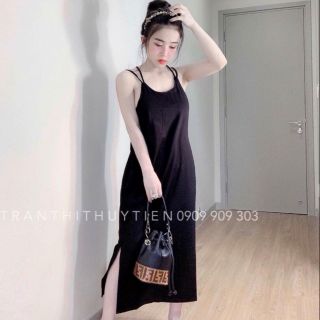 Váy maxi đan lưng xẻ chân cực đẹp