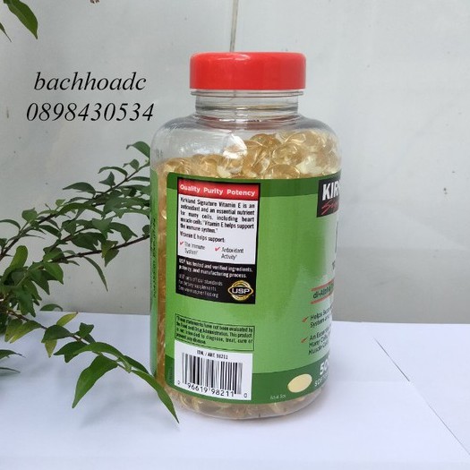 [date 2,3/2025 - hàng sẵn] (bill Costco) Vitamin E Thiên Nhiên 400 I.U Kirkland Signature 500 Viên Của Mỹ | Thế Giới Skin Care