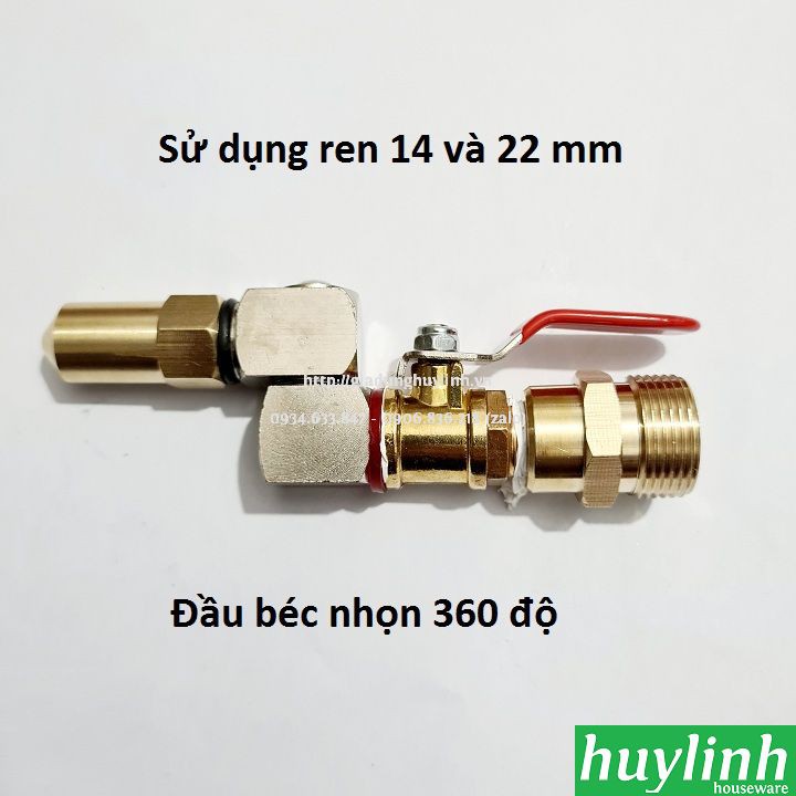 Đầu béc phun xịt rửa máy lạnh 360 độ ren 14 và 22 dùng cho máy rửa xe