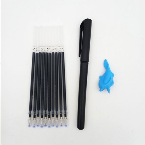 Set 10 ruột bút ma thuật mực tự bay màu + vỏ bút + thú chống mỏi tay