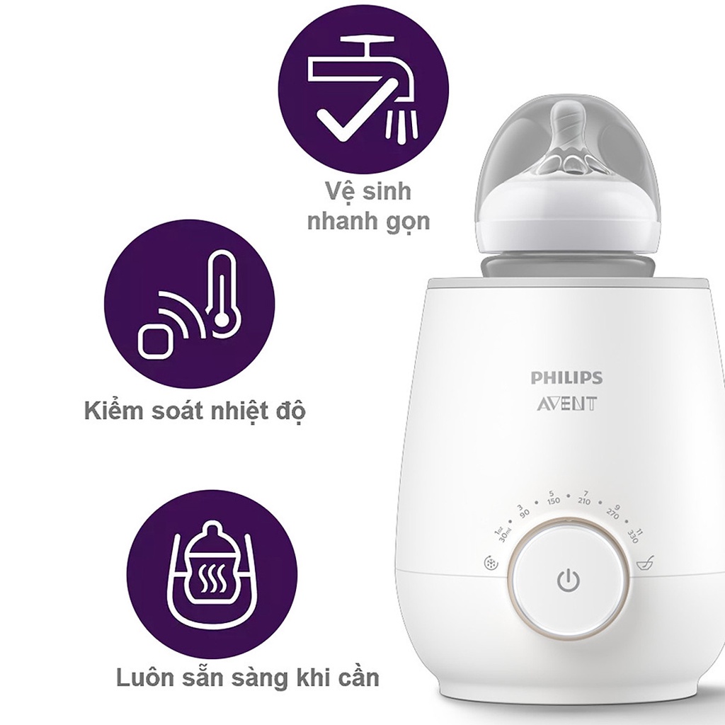 Máy hâm sữa và thức ăn siêu tốc bằng điện Philips Avent