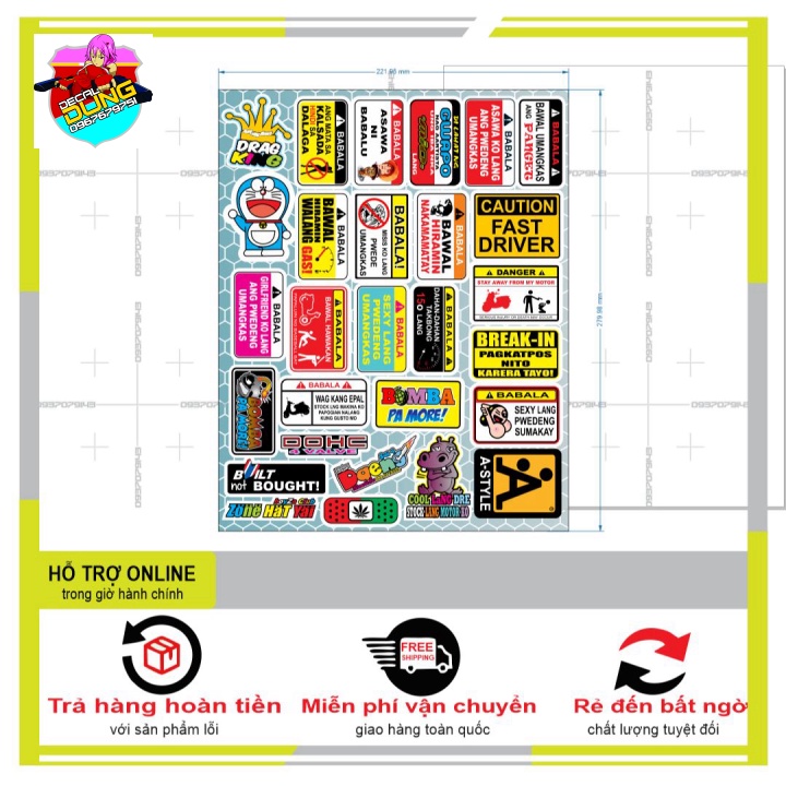 28 LOGO STICKER TRANG TRÍ XE MÁY,ĐIỆN THOẠI - DUNG DECAL
