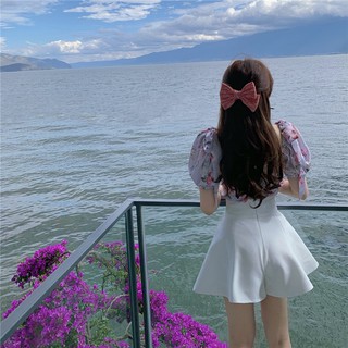 Áo Satin Hoa - Quần Váy XÒe