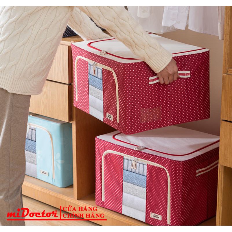 Hộp vải đựng quần áo, chăn màn khung thép miDoctor dung tích 66L