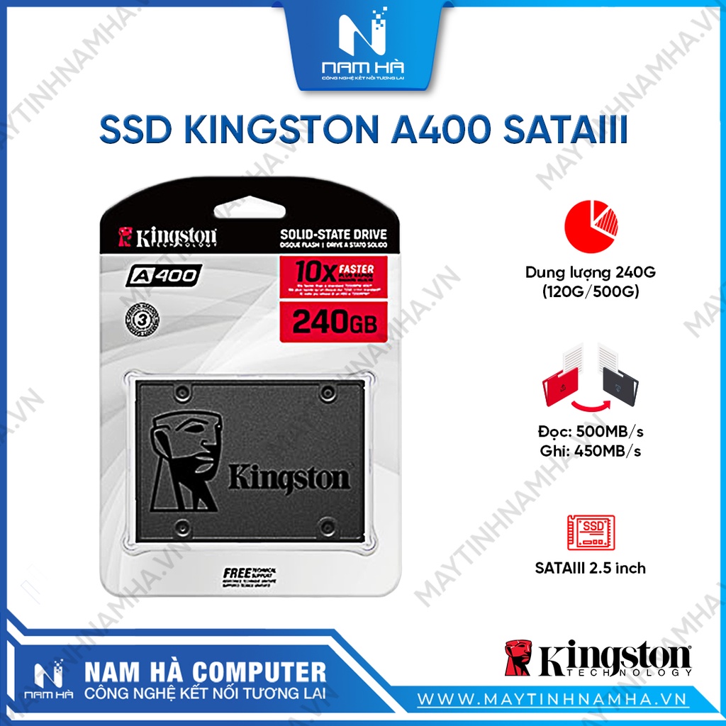 Ổ cứng SSD Kingston A400 240GB 2.5 inch SATAIII Phân phối Vĩnh Xuân / SPC / Viễn Sơn