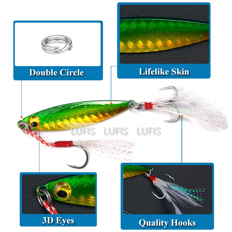 jigging Mồi câu cá giả nhiều màu chuyên dụng Fishing lure