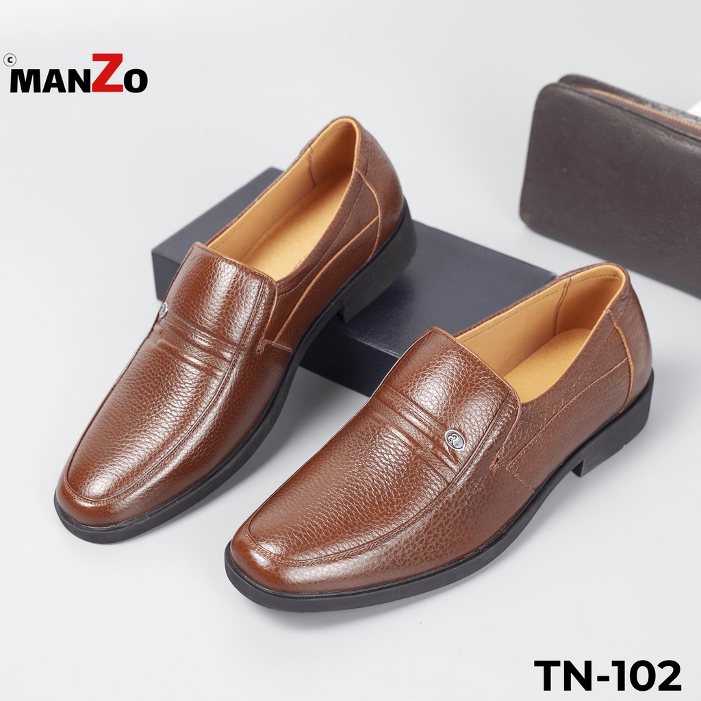 Phù hợp làm quà tặng cho bố - Giày da dành cho tuổi trung niên MANZO - TN 102