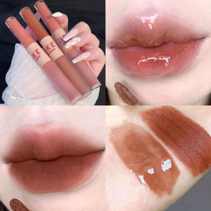 Son Môi Dạng Xịt Hai Đầu Chất Nhung Lì Không Khô Môi Với 3 Màu Sắc Tùy Chọn