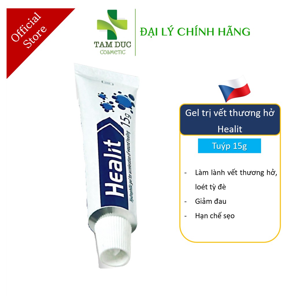 HEALIT GEL - Gel Bôi Vết Thương Hở Healit, Vết Bỏng, Loét do Tỳ đè, Nứt kẽ hậu môn, Trĩ - Cộng hòa Séc