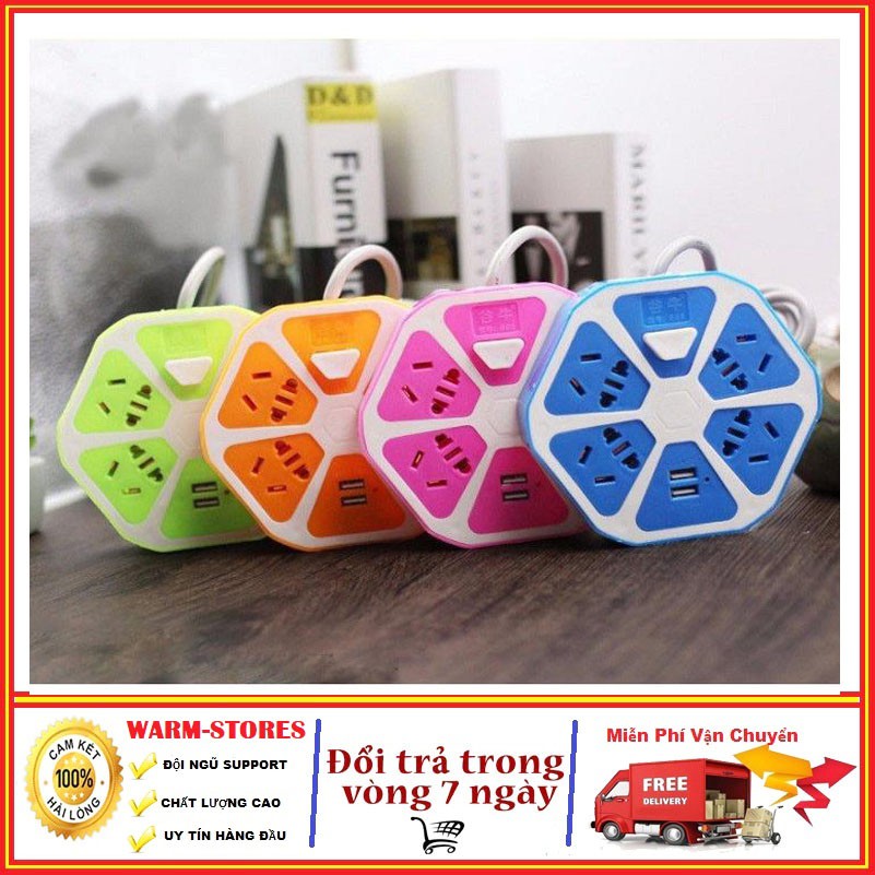 Ổ Cắm Điện Đa Năng Hình Miếng CAM Độc Đáo -2 Cổng Cắm Sạc Pin USB