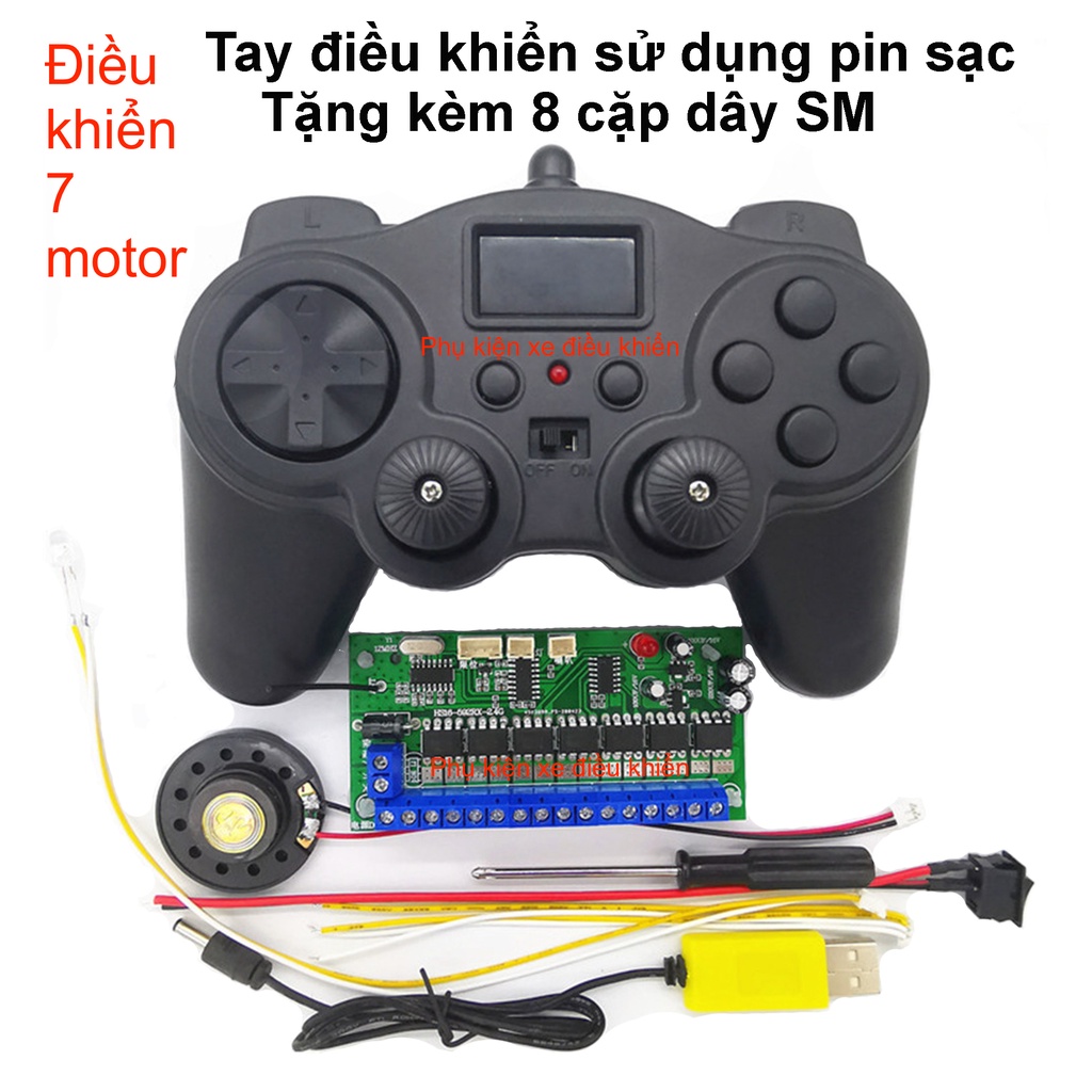 Bộ điều khiển 7 motor dùng để chế máy xúc điều khiển từ xa