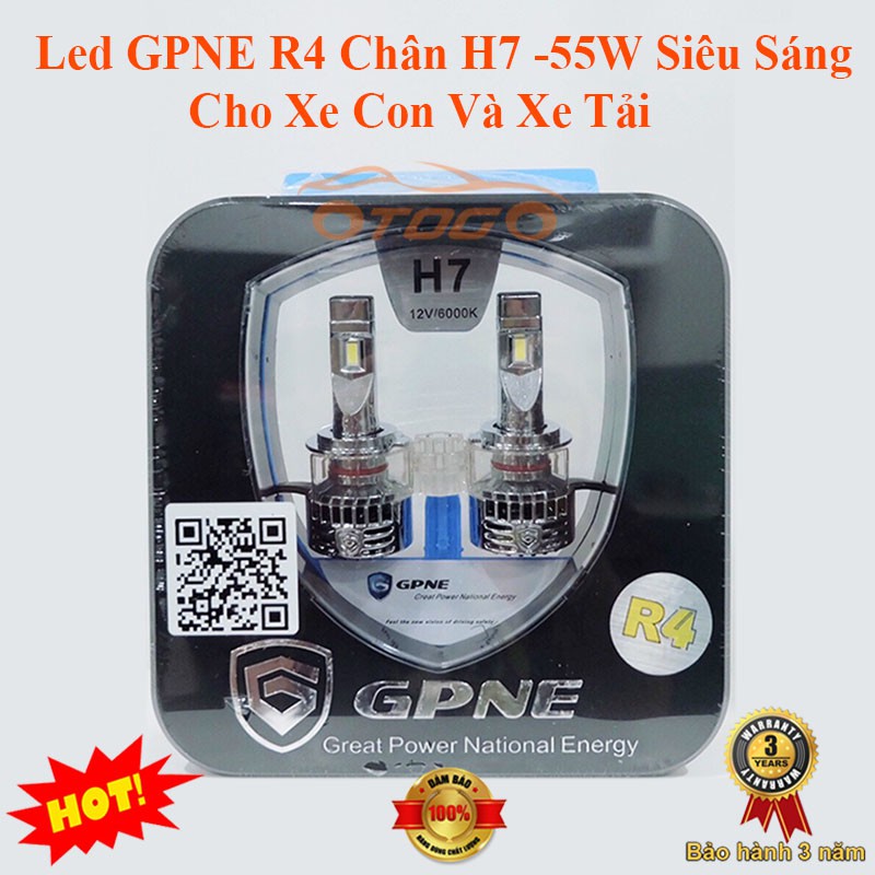 Bộ Đèn Led GPNE R4 Chân H7 55W Có Canbus Chính Hãng , Cho Xe Con 12V Và Xe Tải 24V