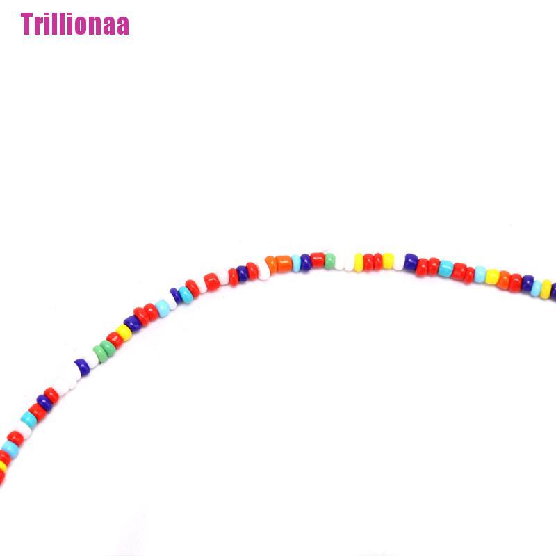 [Trillionaa] Vòng Cổ Choker Chuỗi Hạt Nhiều Màu Sắc Mặt Cười Phong Cách Bohemia