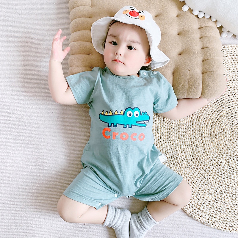 Jumpsuit Bodysuit romper Liền Mảnh Vải cotton In Hình Hoạt Hình Cho Các Bé Từ 0-24 Tháng Tuổi