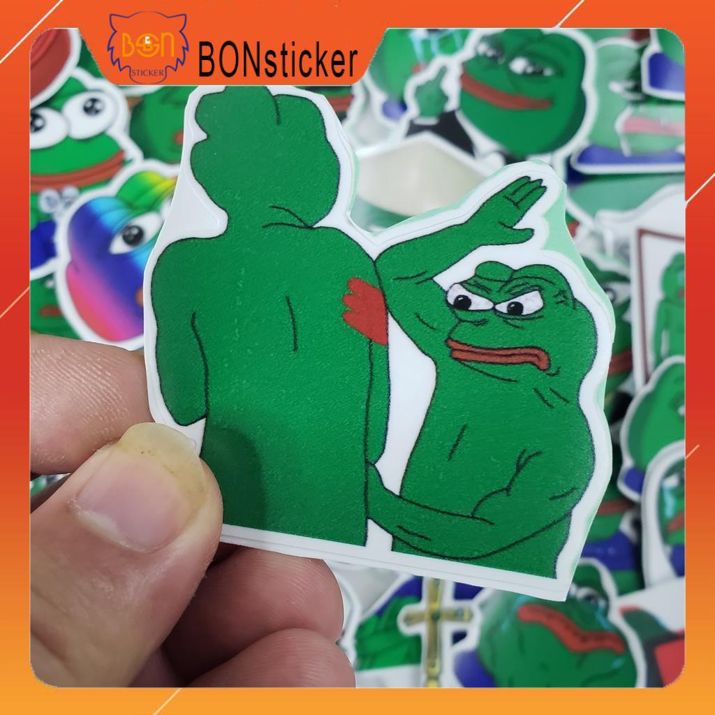 Set Sticker Ếch Xanh,Hình Dán Sticker Dán Nón Bảo Hiểm,Dán Điện Thoại, Dán Vali, Dán Đàn Chống Nước
