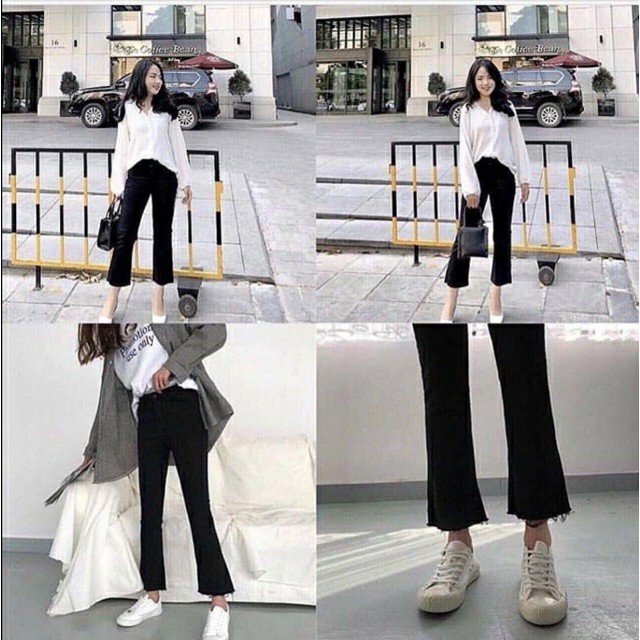 QUẦN BÒ NỮ LOE GẤU RÁCH QUẦN JEAN NỮ BANAMO FASHION 461